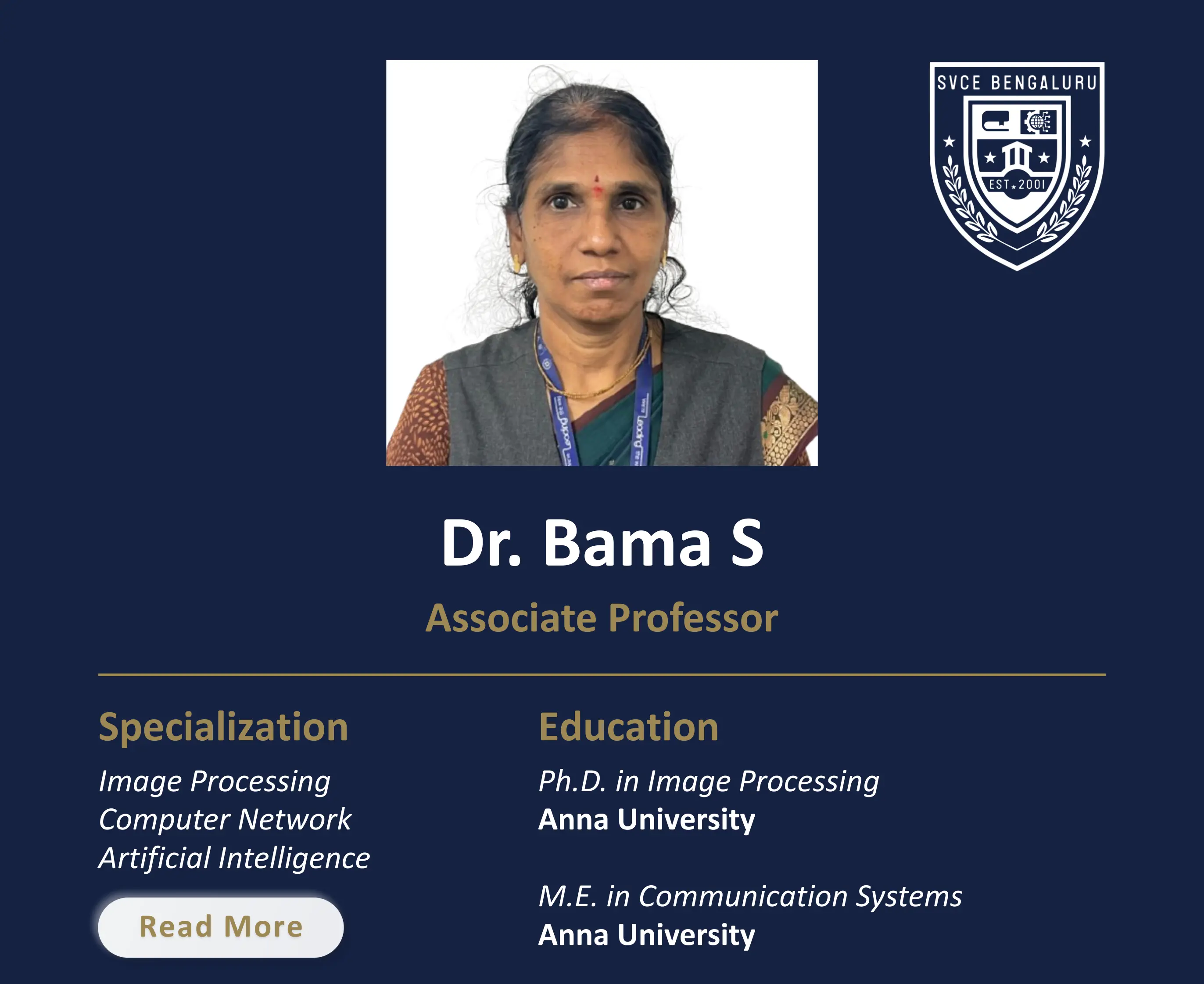 Dr. S. BAMA - Associate Professor